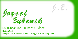 jozsef bubenik business card
