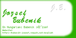 jozsef bubenik business card